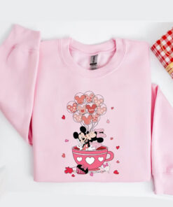Disney Cup Valentines Sweatshirt, Magical Castle Sweatshirt, Disneyland Balloons Shirt,Valentines Day Disney Sweatshirt